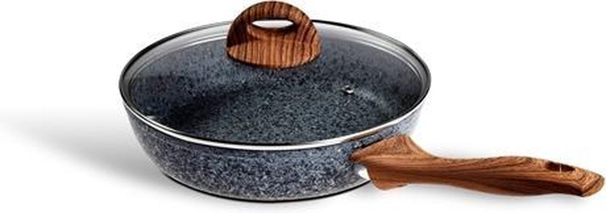 Edënberg Stonetec Line - Luxe Hapjespan Keramisch - Marmeren Coating - 24 cm - 2.0 liter