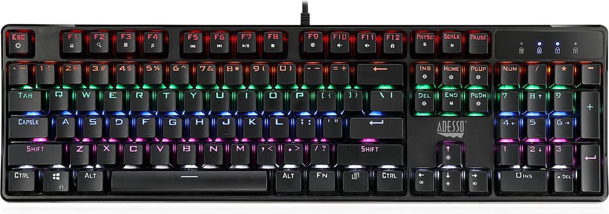 Adesso EasyTouch 640EB toetsenbord USB Amerikaans Engels Zwart