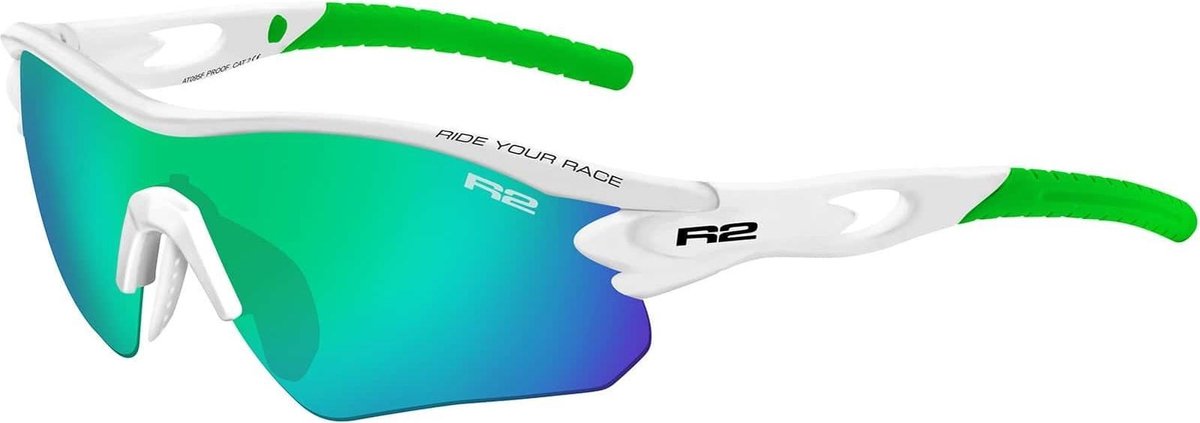 R2 Proof Fietsbril - Sport Zonnebril Wit/Groen