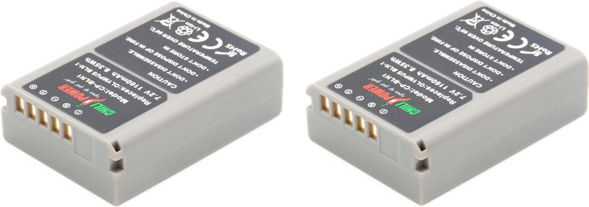 ChiliPower Olympus BLN-1 accu - 1160mAh - 2-Pack