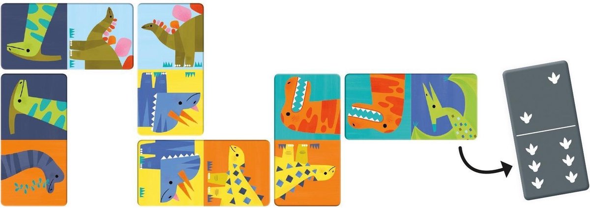 Dino domino spel - Mudpuppy