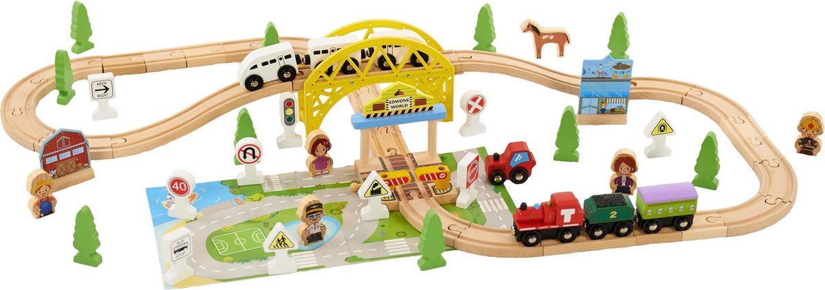 Houten Trein 75 delig