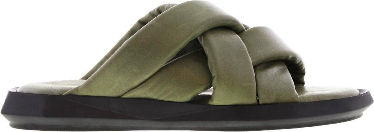 Tango | Pepper 1-f Tiany Kiriloff khaki leather sandal - black sole | Maat: 41