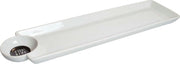 Broodschaal 'Dip here" wit 41x11cm