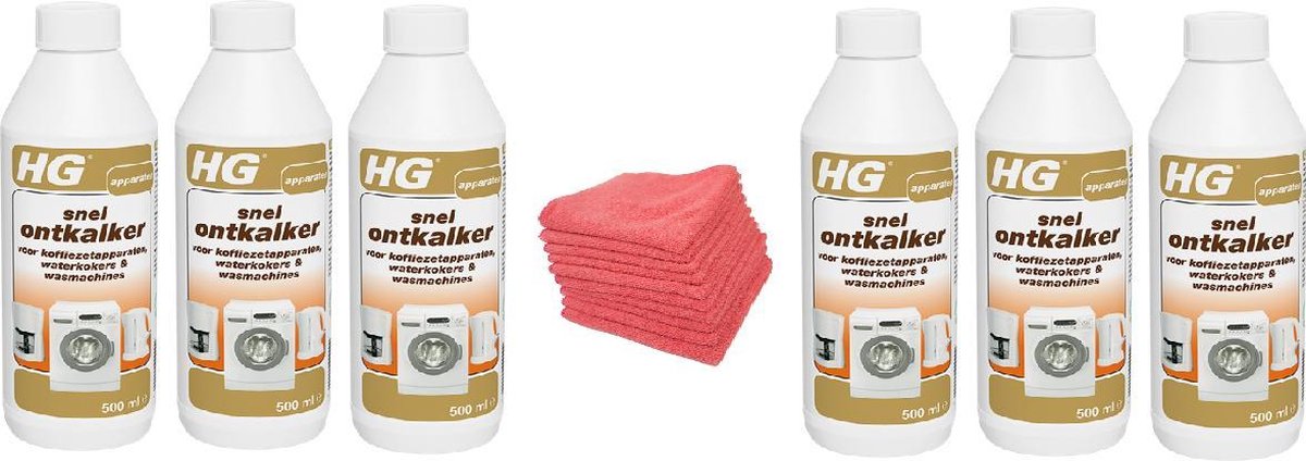 HG snel ontkalker Doos 6 Stuks + 10 Microvezeldoekjes