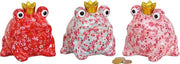 Spaarpot kikker met kroon roze / rood 