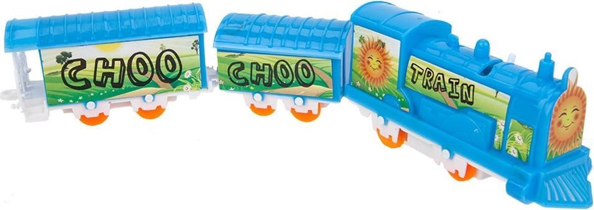 Pms Treinset Choo Choo Train Blauw/oranje 11-delig