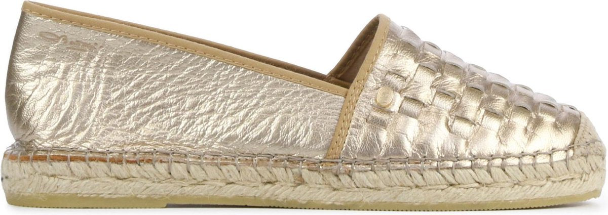 Fred de la Bretoniere Vrouwen Leer Espadrilles / Damesschoenen  -   152010151 - Goud - maat 37