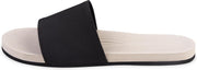 Indosole Slides Color Combo Dames Slippers - Zand/Zwart - Maat 35/36