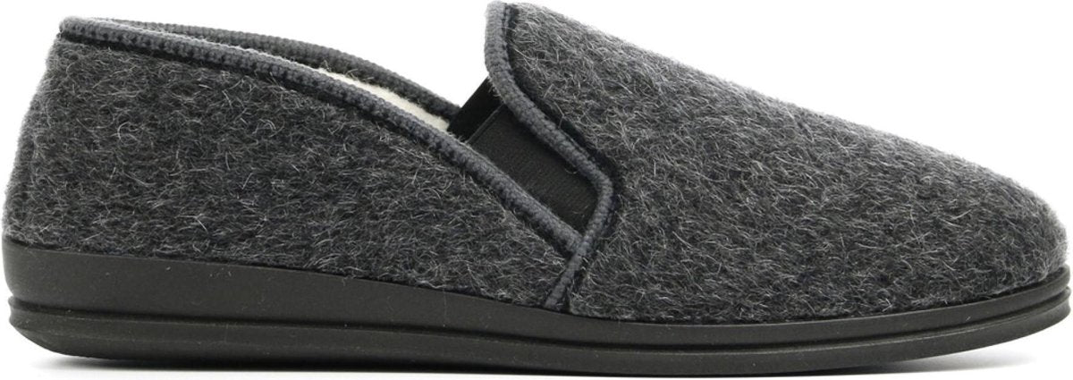 Rohde Mannen Wol Pantoffels / Herenschoenen Harde zool Sloffen - 2610 - Antraciet - Maat 45
