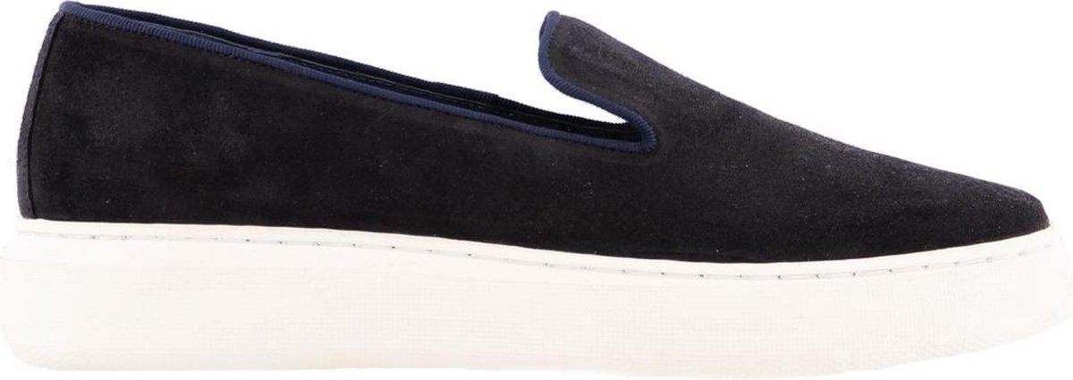 Tango | Luna 14-b navy waxed suede loafer - white sole | Maat: 44