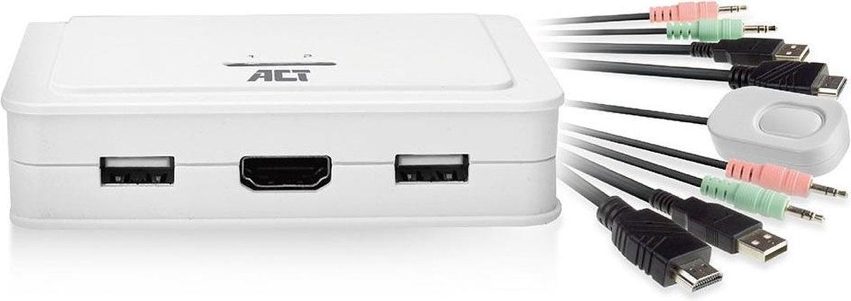 ACT AC7910 HDMI 4K KVM Switch - met Audio - inclusief Kabels