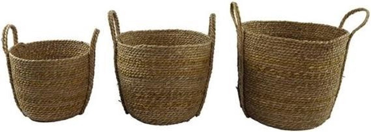 Countryfield Opbergmanden Mette 27-33-38 Cm Riet Bruin 3-delig