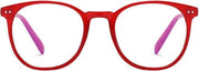 Computerbril - Anti Blauwlicht Bril - Rond Retro Model - Rood