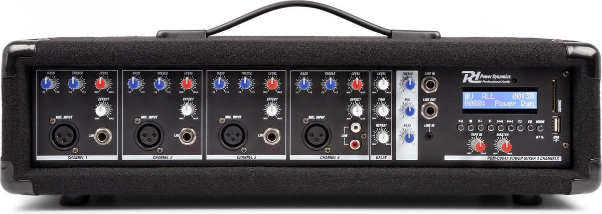 Mengpaneel - Power Dynamics PDM-C405A 4-Kanaals mengpaneel met Versterker en Bluetooth