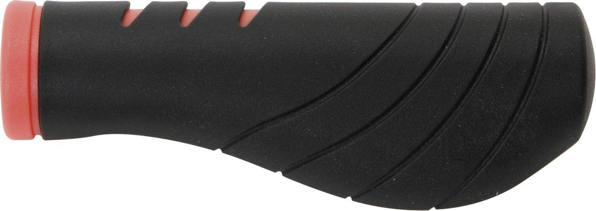 Contec Handvatten Fiets Ergo Neo+ – 132 mm – Zwart / Neo Rood - Ergonomisch Gevormd