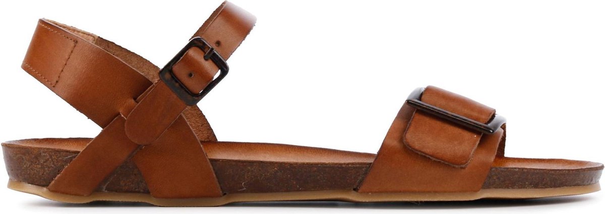 Red Rag Vrouwen Leren  Sandalen / Damesschoenen 79236 - Cognac - Maat 41