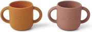 Gene Silicone Cup - 2 Pack Cat Dark Rose | Liewood
