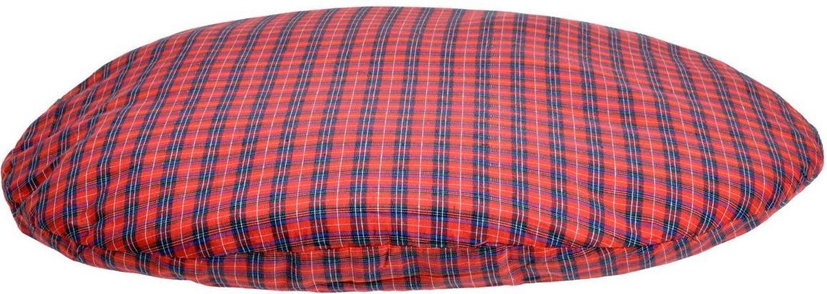 Cushion oval luna red-checked 68 x 56 x 8 cm