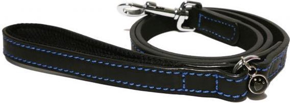 Luxury leather lijn voor hond  leer luxe zwart 1