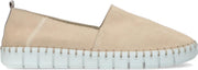 Manfield - Dames - Beige suède espadrilles met rubber zool - Maat 42