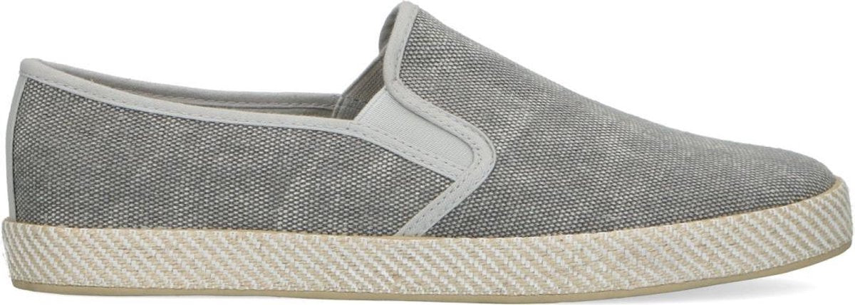 Sacha - Heren - Grijze canvas loafers met gewoven touwzool - Maat 42
