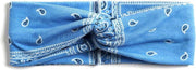 Haarband / Bandana Paisley | Lichtblauw | Elastisch / Katoen | 25x10 cm