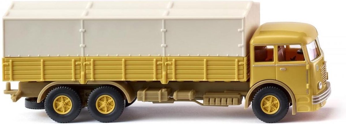 Wiking Miniatuurvrachtwagen Büssing 12.000 1:87 Geel/wit