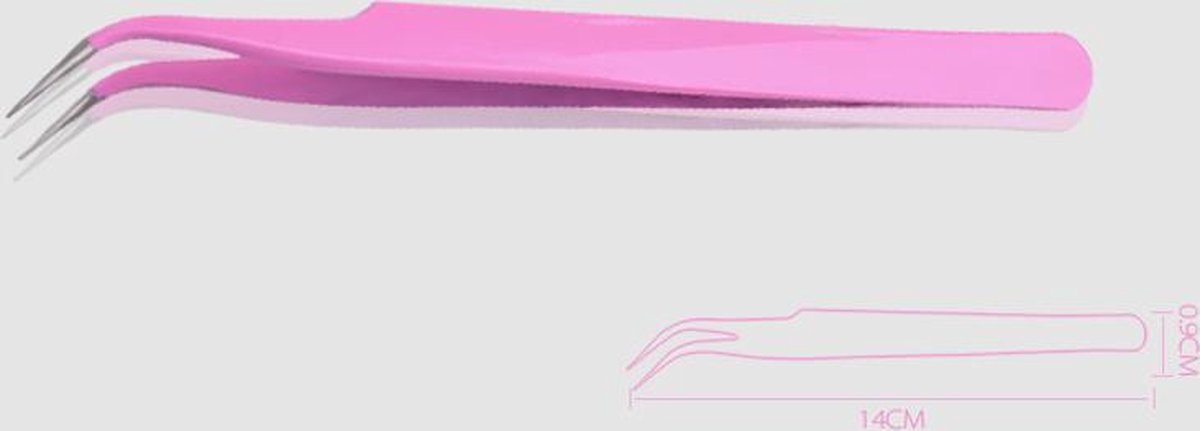 Pincet stainless steel rose gebogen