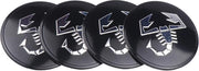 Abarth Fiat Velg embleem - 4 stuks - logo - Punto - 500 - Seicento - metaalsticker - zwart
