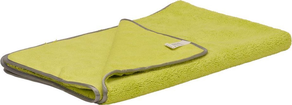 Autodroogdoek Microvezel - 90 x 60cm - Fluo Geel/Grijs Afgeboord