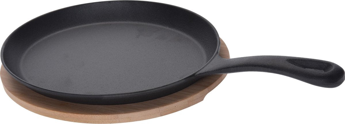 1x Tapas pannetje met serveerblad 18 x 24 cm - Keuken/kookbenodigdheden - Koken - Tafel dekken - Tapas/snacks/hapjes pannetje met serveerplank