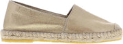 Tango | Vera 1-d soft gold metallic leather flat basic espadrille - natural outsole | Maat: 41