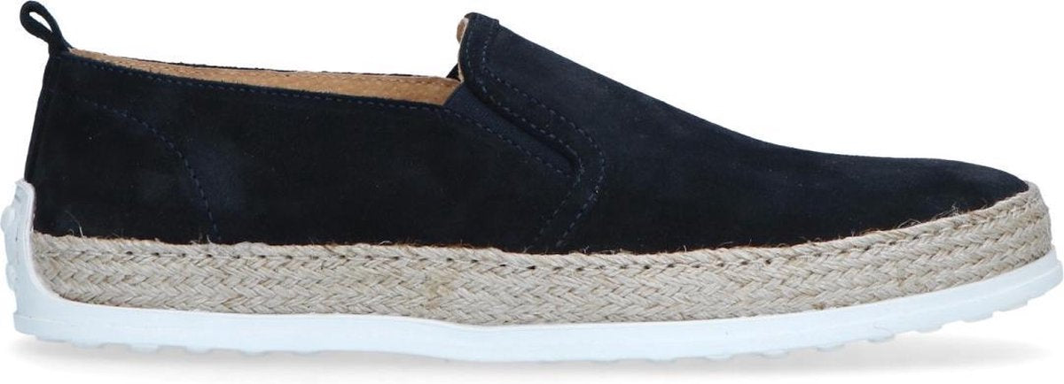 Manfield - Heren - Donkerblauwe suède loafers - Maat 41