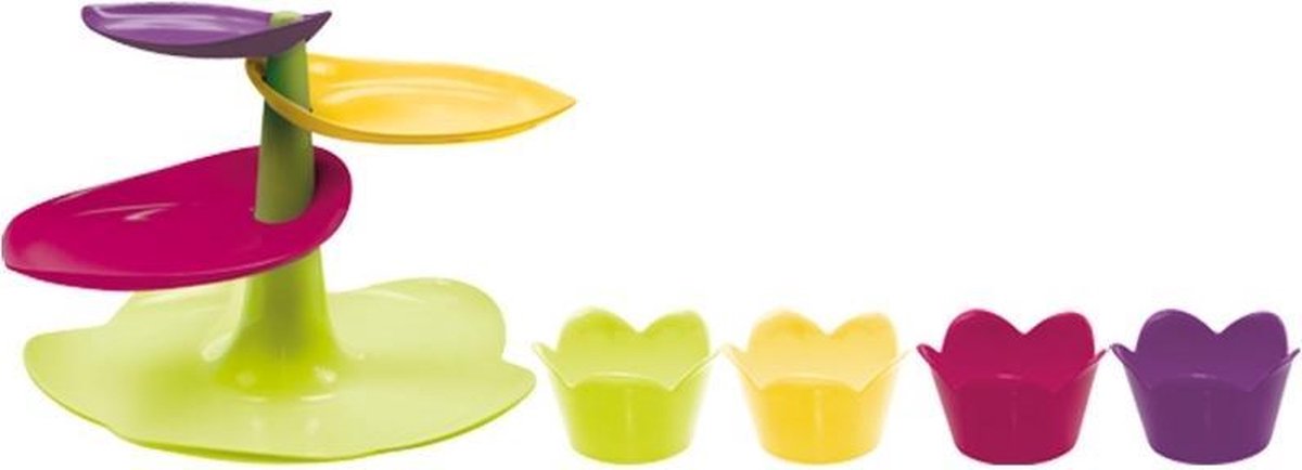 Zak!Designs Sweety Etagere groot met 4 Cupcake Vormpjes - Flora