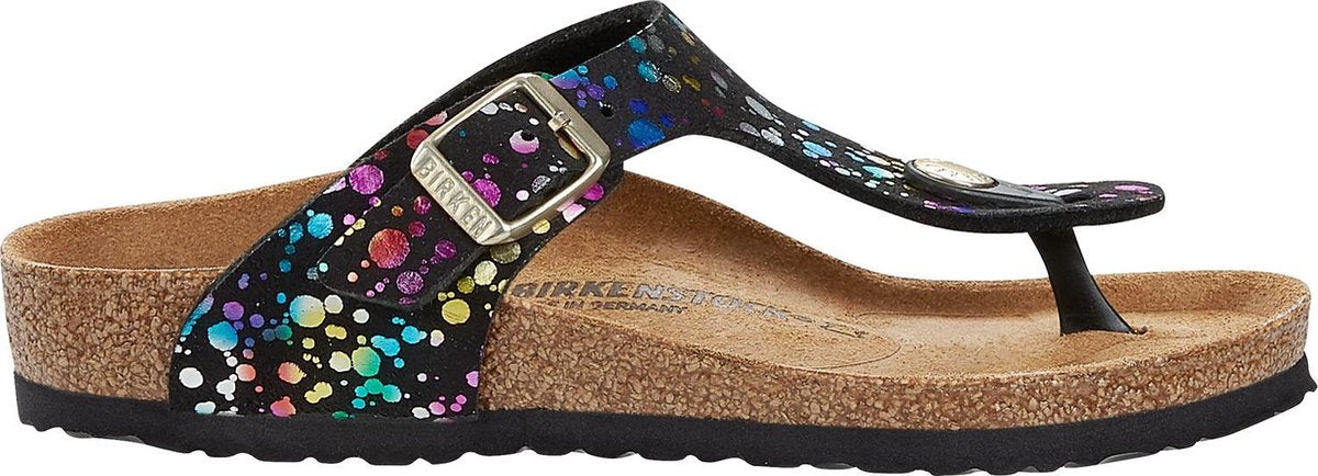 Birkenstock - Meisjes Sandalen Gizeh Kids BS Confetti Black (narrow) - Zwart - Maat 32