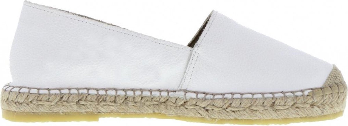 Tango | Vera 1-g off white grainy leather flat basic espadrille - natural outsole | Maat: 38