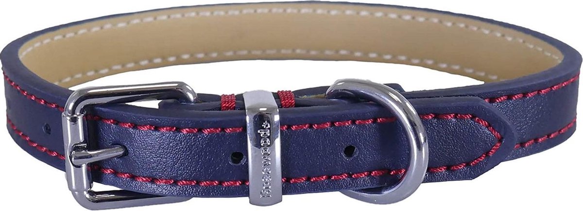 Rosewood halsband voor hond  leer donkerblauw 45
