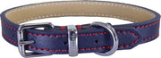 Rosewood halsband voor hond  leer donkerblauw 45