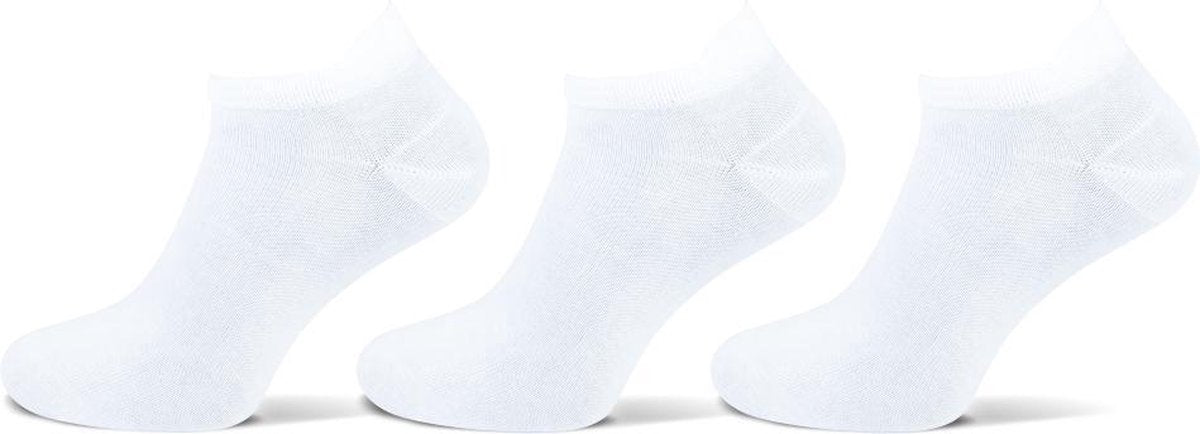 Teckel Sneakersokken Lipje Katoen Wit 35-38 3 paar