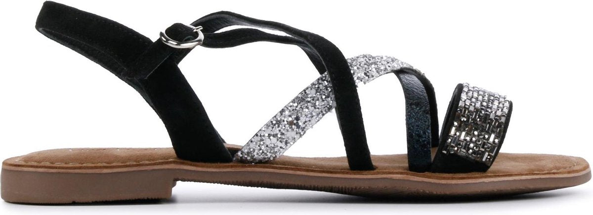 Lina Locchi Vrouwen Suède  Sandalen / Damesschoenen Sienna - Zwart - Maat 37