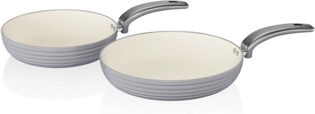 Swan Retro Koekenpannen - Set Van 2 - Grijs