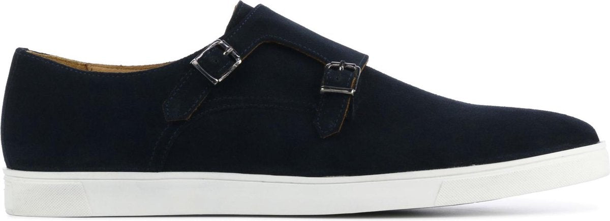 Stefano Lauran Mannen Suède Gespschoenen / Herenschoenen / Instapper S3019 - Blauw - Maat  46
