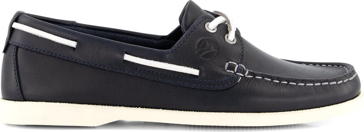 Travelin' Exmouth Dames - Leren Moccasins met veter - Boot schoen - Blauw Leer - Maat 40