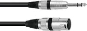 XLR Adapterkabel [1x XLR-stekker 3-polig - 1x Jackplug male 6.3 mm (stereo)] 0.15 m Zwart Omnitronic