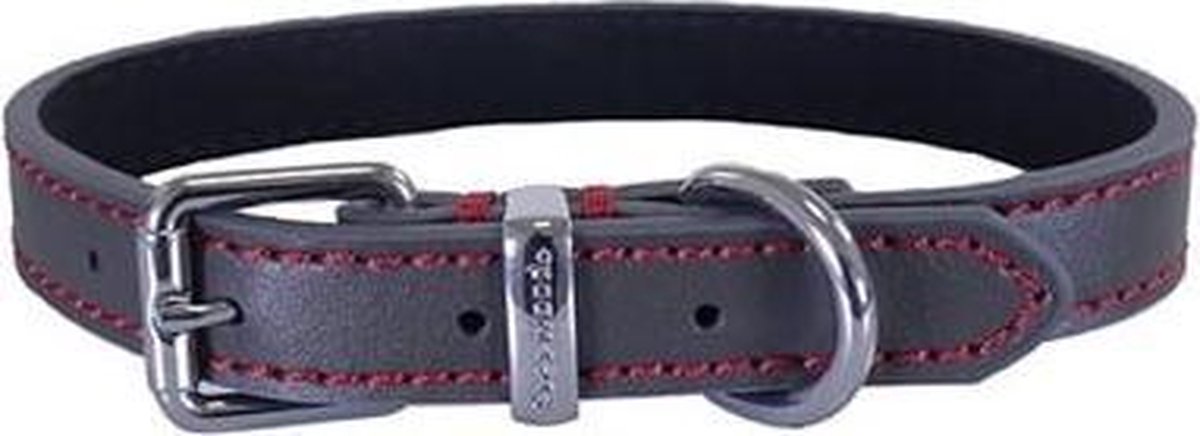 Rosewood halsband voor hond  leer donkergrijs 35