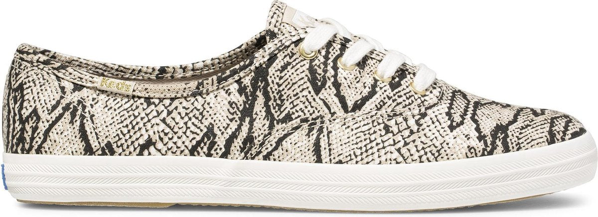 CH Snake Can. Cream/Black Dames Veterschoenen - Gebroken Wit - maat 39
