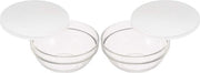 2x Glazen schaal/kom met deksel 20 cm - Sla/salade serveren - Schalen/kommen van glas - Keukenbenodigdheden