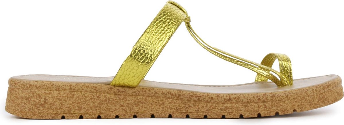 Ilse Jacobsen Vrouwen KunstLeren  Slippers / Damesschoenen Poppy 1501 - Geel - Maat 38