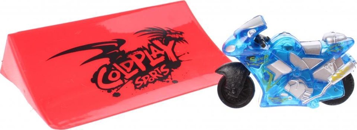 Toi-toys Racemotor Met Schans Blauw 6 Cm